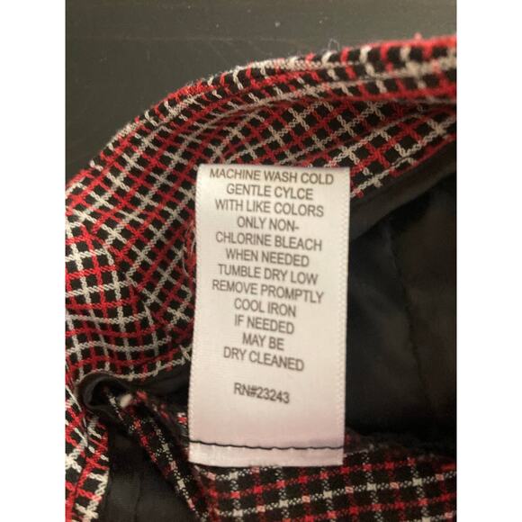 New York & Co High Waisted Ankle Stretch Red Plaid Pants Sz2 - Picture 7 of 12